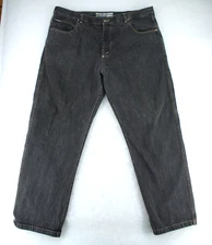 PHAT FARM Vtg 90s Gray Black Wide Leg Baggy JEANS Men's 42x31
