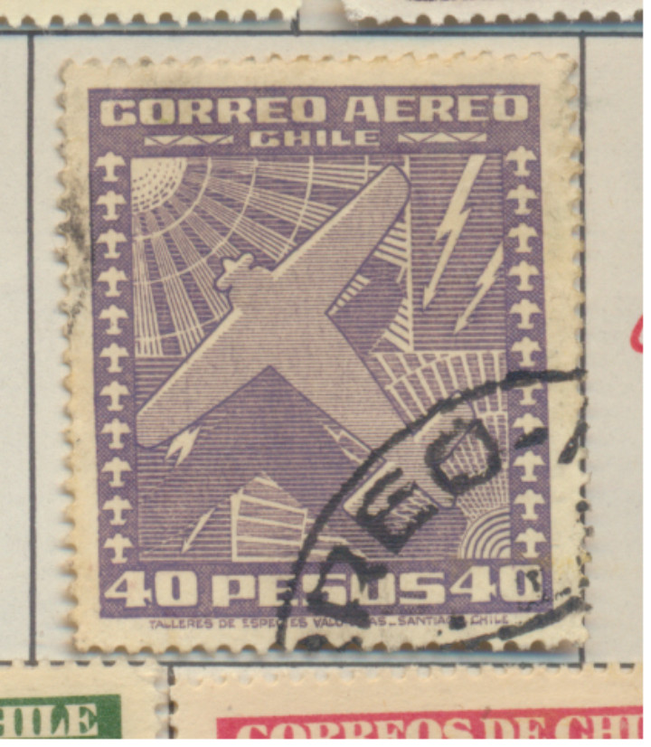 Chile Stamp Scott #C49, Used