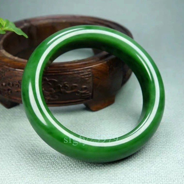 Natural Jade Bangle 59-60mm Woman's Jewelry New Rare Green gemstone - Image 3 of 4