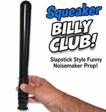 SQUEAKER BILLY CLUB Riot Baton Keystone Cops Black Police Stick Clown Costume