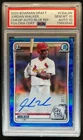 2020 Bowman Draft Jordan Walker Chrome Auto Blue Refractor #128/150 PSA 10
