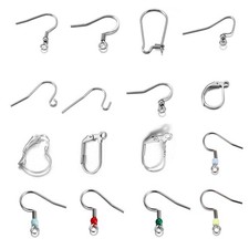 20-50pcs No Allergic Stainless Steel Ear Hook Earrings Clasps Ear Wire Findings