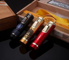 Windproof Torch Cigar Lighter Refillable Butane Single Jet Flame With Needle