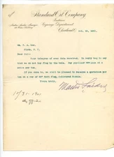 1901 Standard Oil Company Typed Letter Cleveland Ohio Historical Ephemera