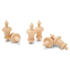 Wood Finials, 3-1/2 inch for Crafts, Bedposts, Flagpole, DIY Décor |Woodpeckers