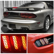 48 x Car 30cm Rear Tail Light Lamp Sticker Honeycomb Type Decal Black Universal