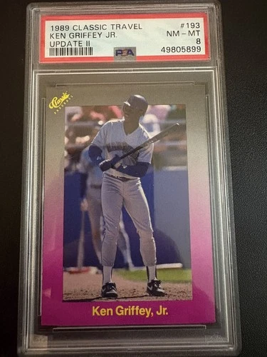 1989 CLASSIC TRAVEL UPDATE II #193 KEN GRIFFEY JR. ROOKIE HOF PSA 8 (961)