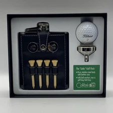 Colibri of London Stainless Steel 8 oz. Golf "The Links" Flask Gift Set
