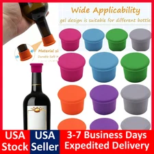 Silicone Wine Stoppers, Bottle Stopper, Wine Bottle Cork, Set of 1/5/10 Colors