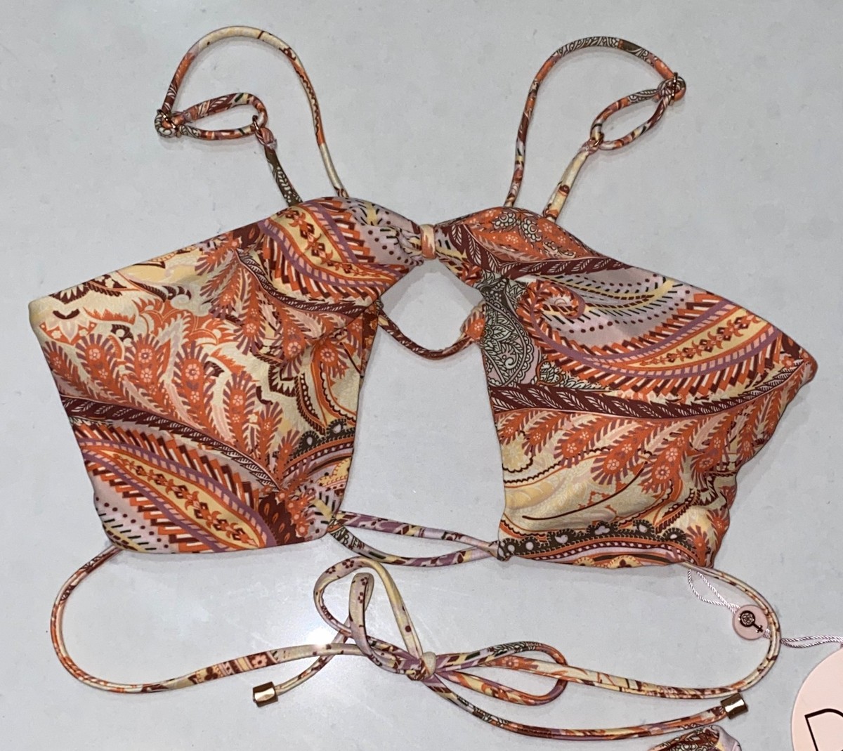 P2F Power 2 The Flower Casablanca Paisley Strappy Bikini Swim Suit
