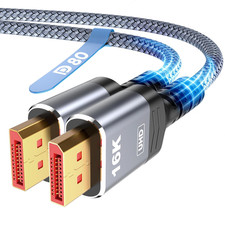 Highwings 80Gbps Displayport Cable 2.1 6.6FT, 16K 60Hz, 8K 120Hz, 4K 240Hz, DP 2