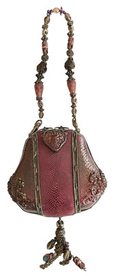 Maya Evangelista Red Resin Snake Skin Purse