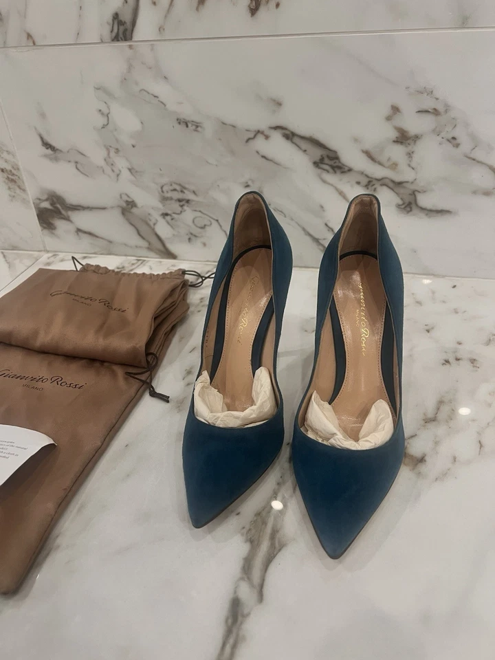 Gianvito Rossi Gianvito 105 麂皮绒浅绿色高跟鞋 35 码 — 第 2/4 张图片