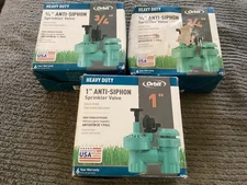 Orbit 57623 3/4" (2) & 57624 1” (1) Anti-Siphon Automatic Sprinkler Valves