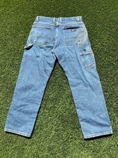 Genuine Dickies Men's Carpenter Denim Jeans Blue Workwear Size 34x30