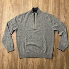 Greyson Sebonack Sweater Quarter Zip Wool Cashmere Blend Size Large