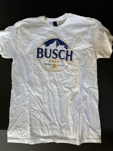 Busch Light Beer T-Shirt Mountain Gold New Size L Hanes - Picture 1 of 4