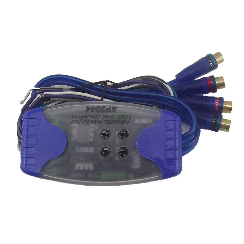 Adaptador convertidor de nivel de línea alto/bajo RCA de 4 vías altavoz radio estéreo para automóvil SUV Foto 3 de 4