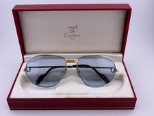 VTG NEW CARTIER VENDOME PLATINUM ROMANCE 56MM GREY LENSES SUNGLASSES