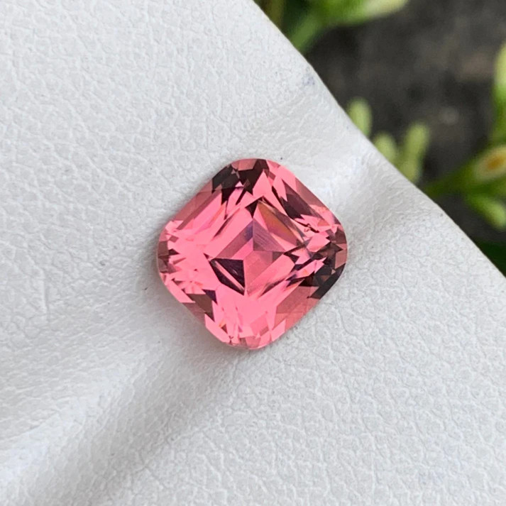2.20 Carats Hot Pink Tourmaline Cushion Cut Natural Afghani Loose Gemstone
