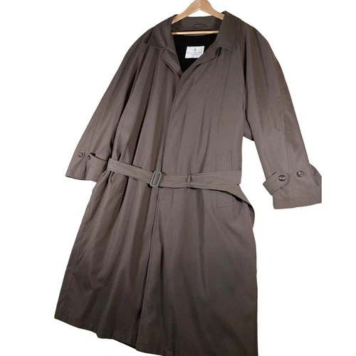 Bill Blass Vintage 90s Trench Coat Men 48 Reg Belted Zip Out Liner Rain Overcoat image 2