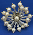 Rare Coppola e Toppo Italy Faux Pearl Crystal Beaded Burst Couture Clip Earrings — photo 5