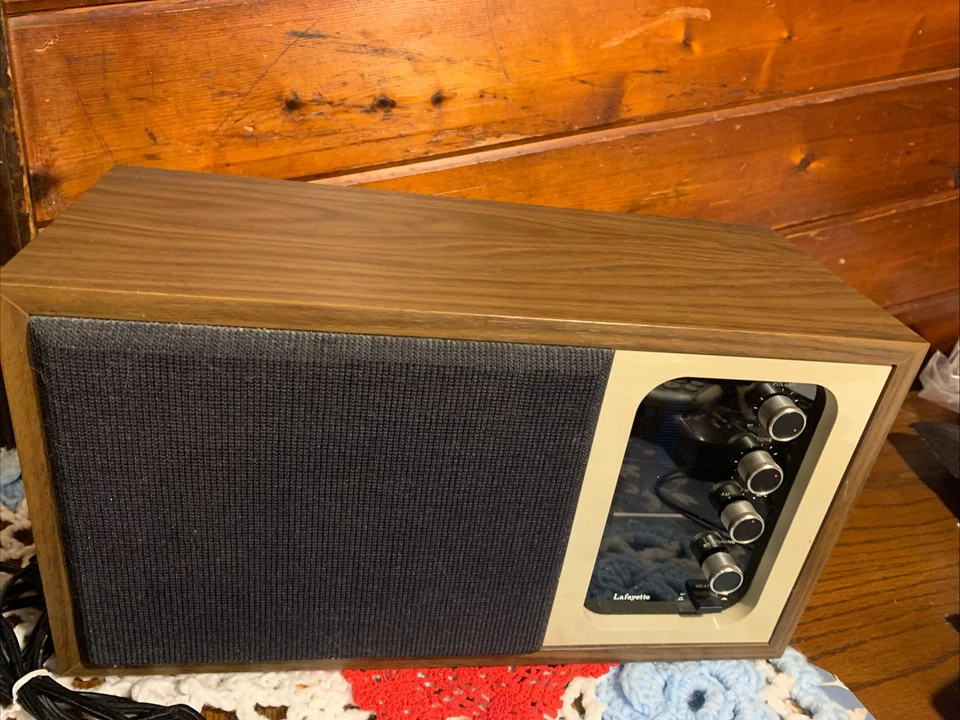 Radio Lafayette modelo 99-35651 vintage años 70 estuche de madera AM/FM/VHF/clima Foto 2 de 4