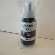 EPSON 502 Ink Bottle Exp 2026  127ml  Black - Genuine Sealed 