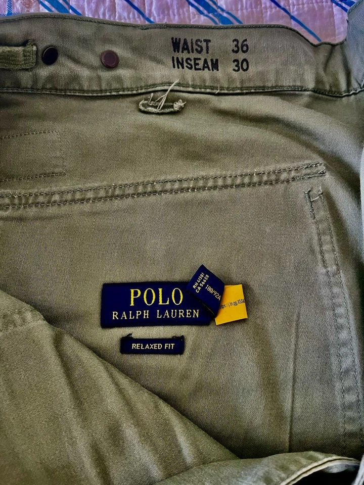 Calça Polo Ralph Lauren Pintor Masculina Exército Fadiga 36x30 - Imagem 4 de 4
