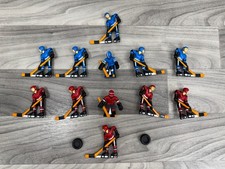 POWER PLAY 2 HOCKEY REPLACEMENT PLAYERS SET / LOT TABLE TOY 12 PEICES  2 PUCKS