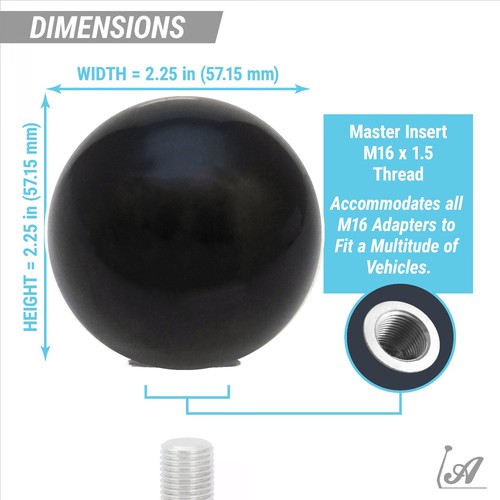White Outlined Star Black Shift Knob w/ M16x1.5 Insert Shifter Auto Manual Brody - Picture 3 of 17