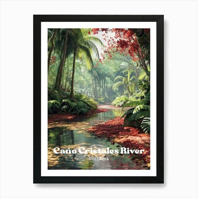 Cano Cristales River Liquid Rainbow Framed Wall Art Poster Canvas Print Picture