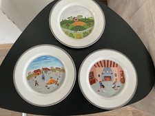 Villeroy & Boch V&B Design Naif  Wandteller benutzt 3 er Set