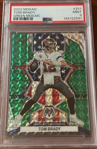 2022 Mosaic Football #251 Tom Brady, TB Buccaneers, Green Mosaic PSA 9 MINT