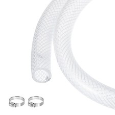 Braided Clear PVC Vinyl Tubing 1/2"ID 100ft High Pressure Water Hose,with Clamps