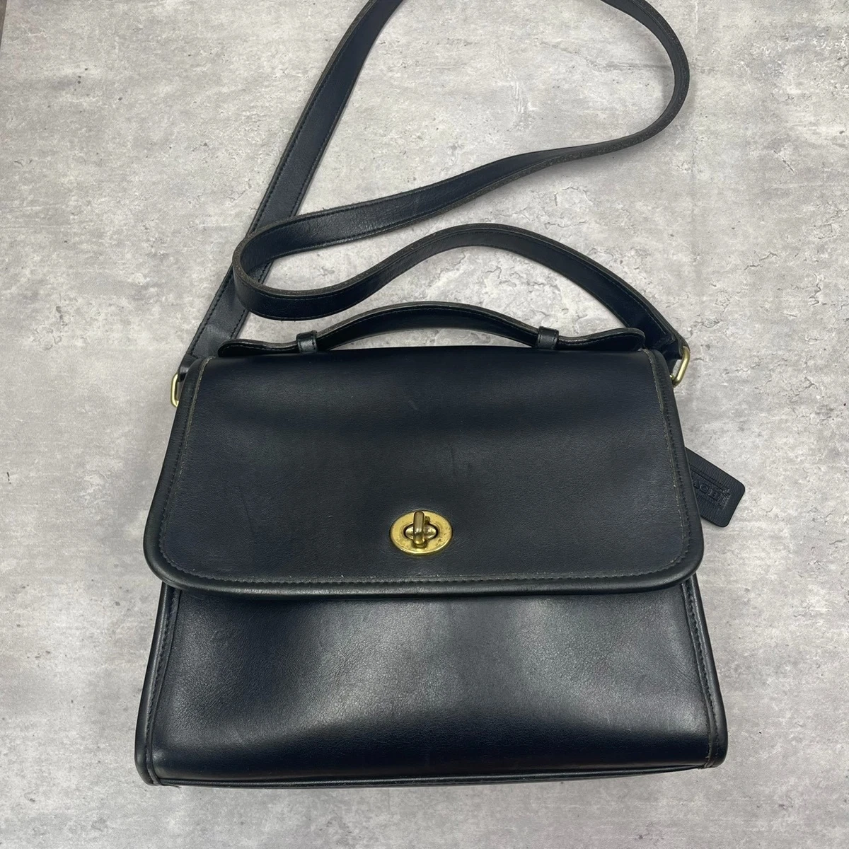 ショルダーバッグ vintage coach old boring Tern lock black Vintage Coach NYC School Bag 9695 Black W Hang Tag - Etsy