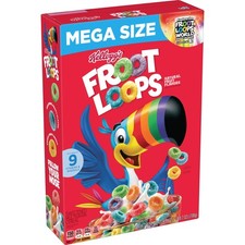 Kellogg  s Froot Loops Breakfast Cereal, Good Source of Fiber,Mega Size, 24.7 oz