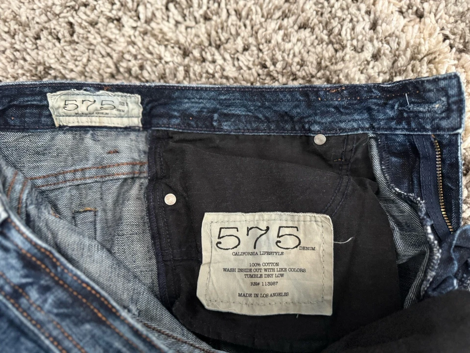 Pantalones de mezclilla 575 Los Angeles estilo de vida 100 % algodón azul talla 32 Foto 4 de 4