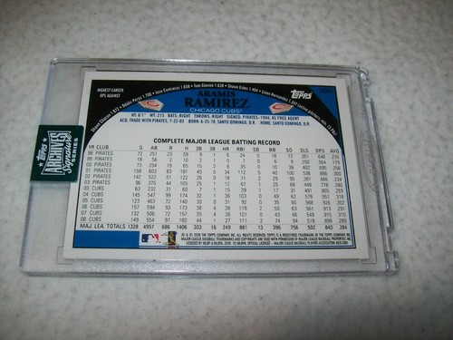 2024 TOPPS ARCHIVES 2009 TOPPS ARAMIS RAMIREZ AUTO SIGNED #D/9 CHICAGO CUBS - Picture 3 of 3