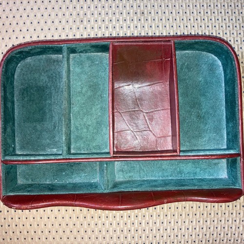 Daines & Hathaway Jewelry Tray Handmade in England Leather and Suede. Preowned - Picture 4 of 9