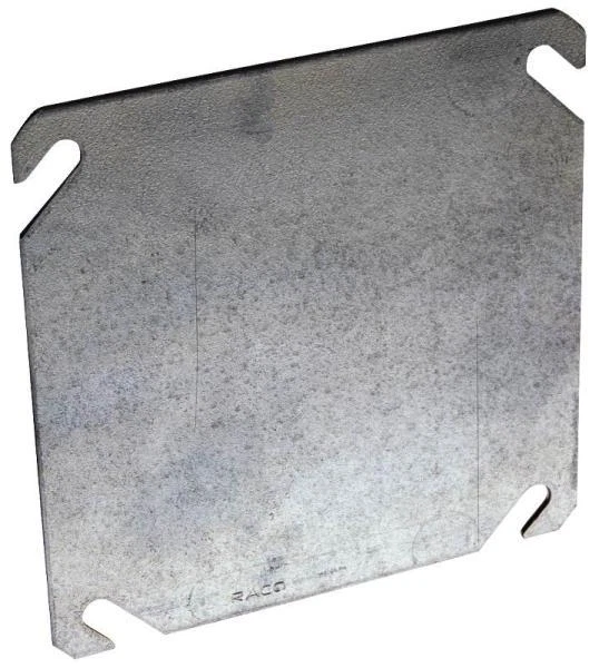 NEW LOT (10) RACO 8752 METAL 4" BLANK FLAT SQUARE ELECTRICAL BOX COVERS 6151377