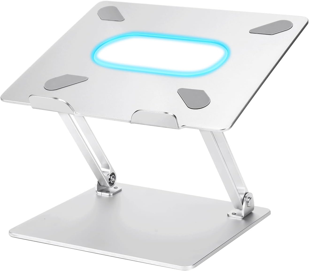 Laptop Stand for Desk, Ergonomic Aluminum Laptop Stand Adjustable Height, Foldab