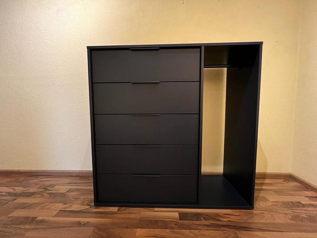 IKEA NORDMELA Kommode mit Kleiderstange, schwarzblau