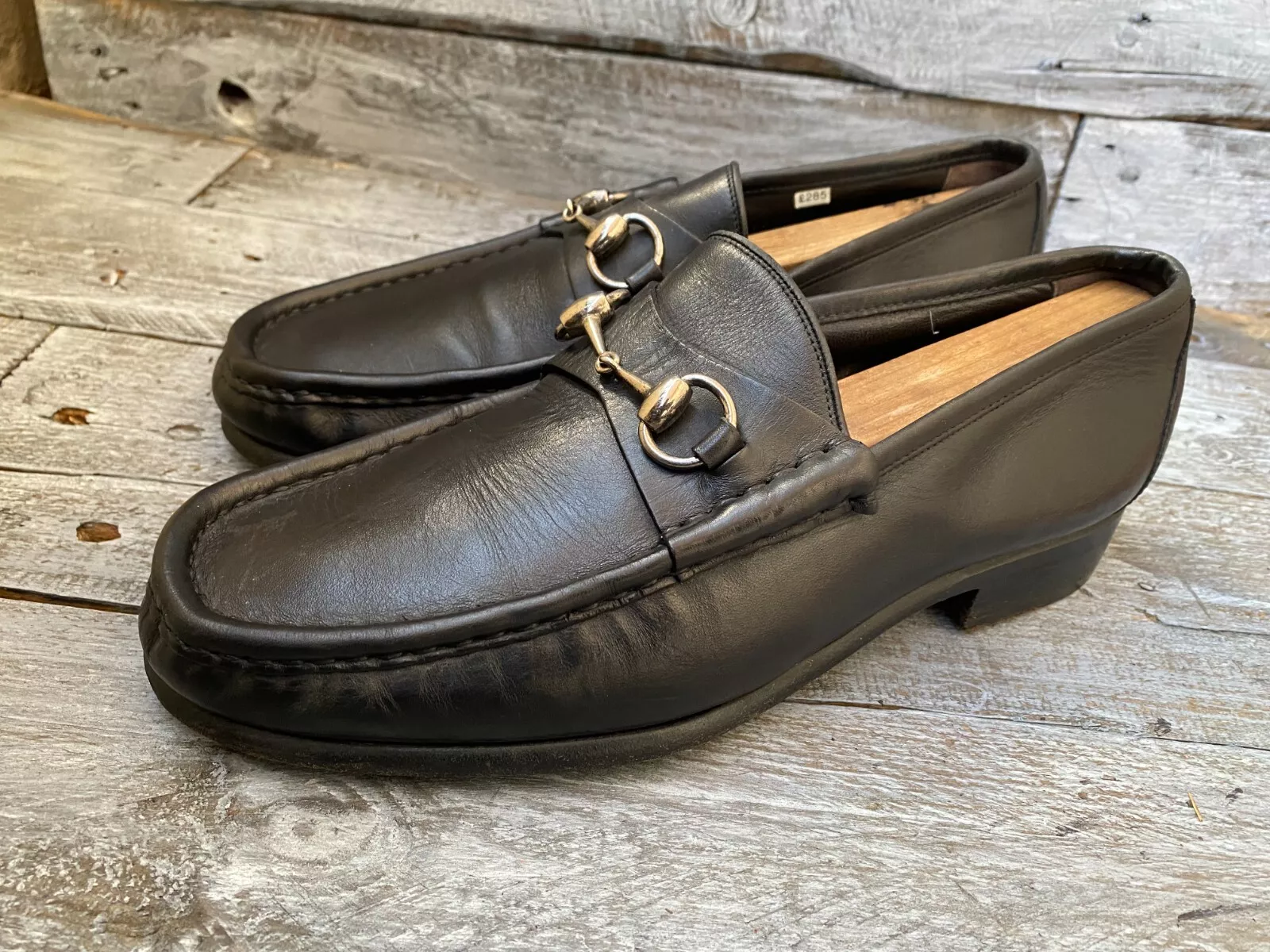 Mocassins vintage Gucci horsebit tomford époque cuir noir taille 42E