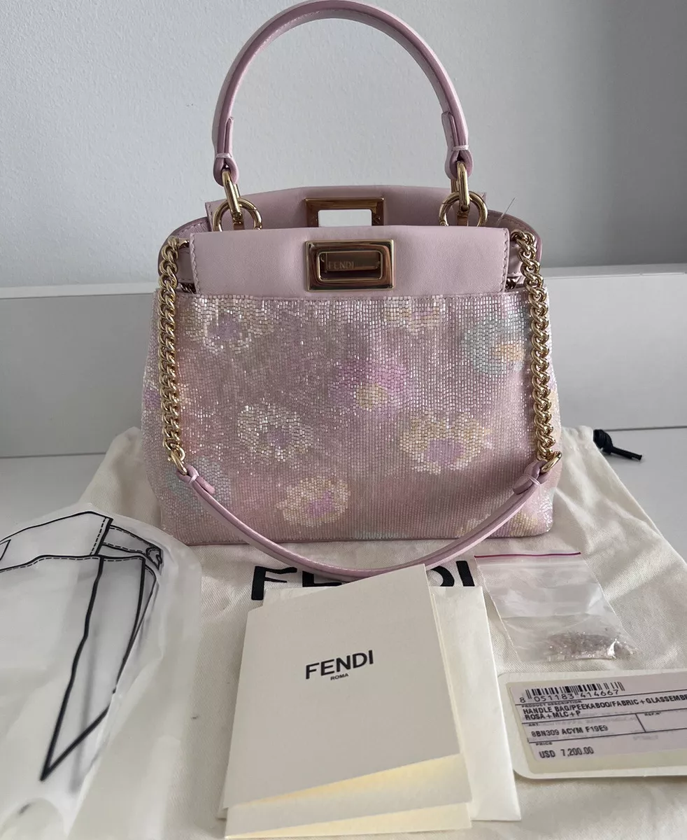 Authentic Pink Glass Fendi Mini Peekaboo