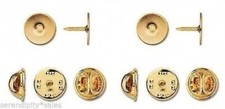 50 Gold Plated Tie Tacks Tacs + 50 Squeeze Clutch Backs for Lapel Pin 12mm pad