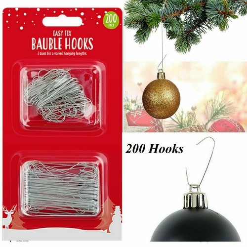 🎅Tree Decoration 200 Bauble Hooks Christmas Ornament Hangers Wires
