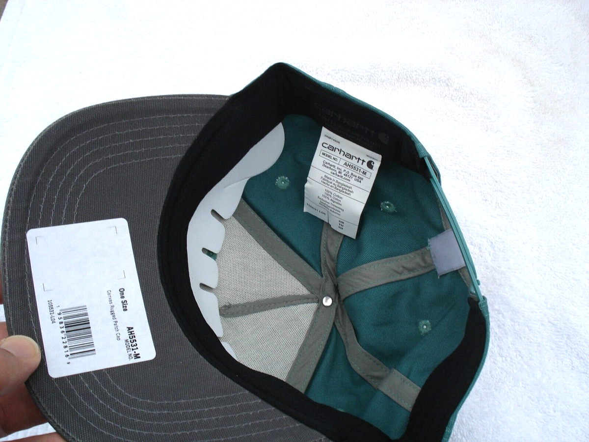 CARHARTT Logo Canvas 6-panel Hat Cap. Green/Gray 