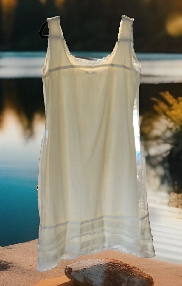 Vtg Lace Dress White S / M Cream Ivory Short Nataya Romantic Beach Wedding - Image 2 of 4