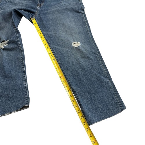 GAP Girlfriend Jeans Gr.14/32 Tapered Distressed Raw Hem Indigo Destroy 512197 - Bild 9 von 11